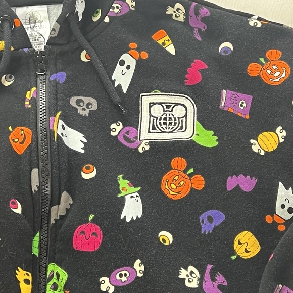 Disney Parks Halloween 2022 Mickey Ghost Full Zip Hoodie SZ Medium Spooky Witchy - Picture 2 of 12